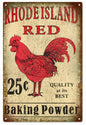 Rhode Island Red Baking Powder Rooster 12x18