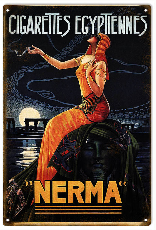 Cigarettes Egyptiennes Nerma Vintage Style Metal Sign 12 x 18
