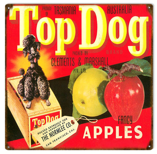 Top Dog Fancy Apples Vintage Style Metal Sign 12 x 12