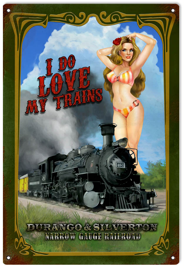 Durango Silverton Railroad Pin Up Girl 12″x18″