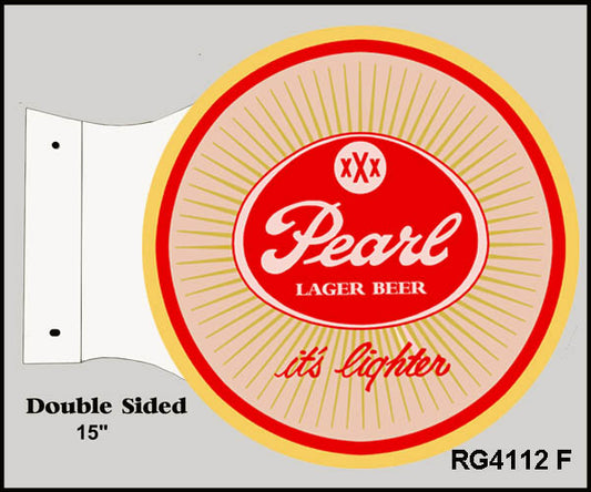 Pearl Lager Beer Flange Vintage Style Metal Sign 15 x 17