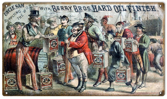 Uncle Sam Berry Bros. Finish Vintage Style Metal Sign 8 x 14