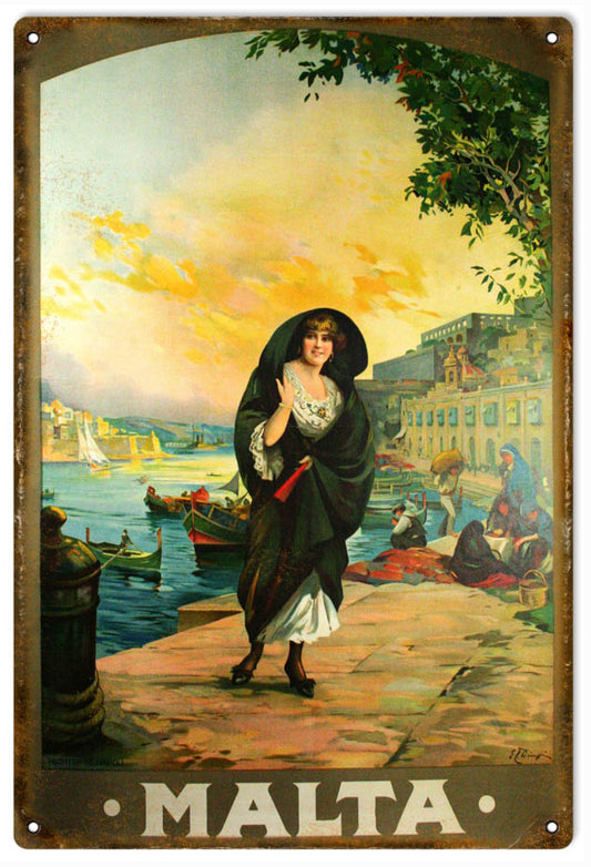 Malta Vintage Style Metal Sign 12 x 18