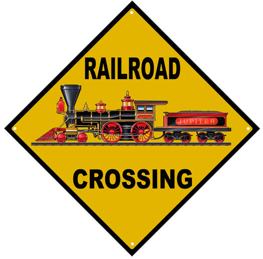 Railroad Crossing Vintage Style Metal Sign 12 x 12