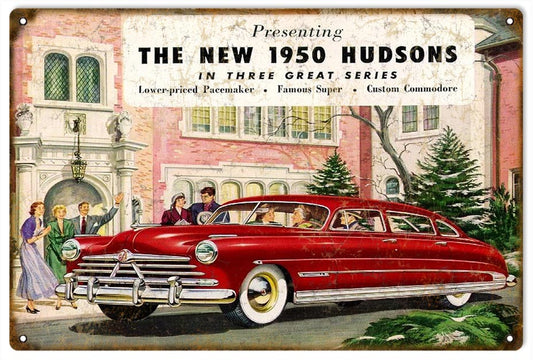 1950 Hudson Vintage Style Metal Sign 12 x 18