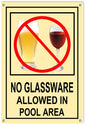 No Glassware In Pool Area 12x18