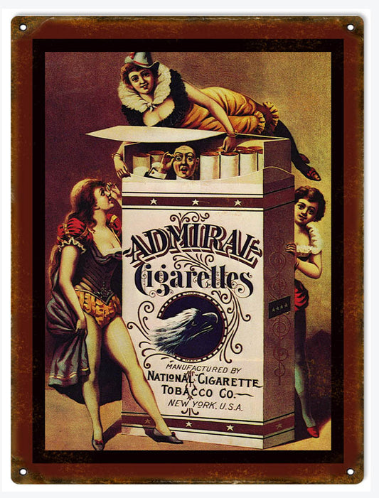 Admiral Cigarettes Vintage Style Metal Sign 9 × 12