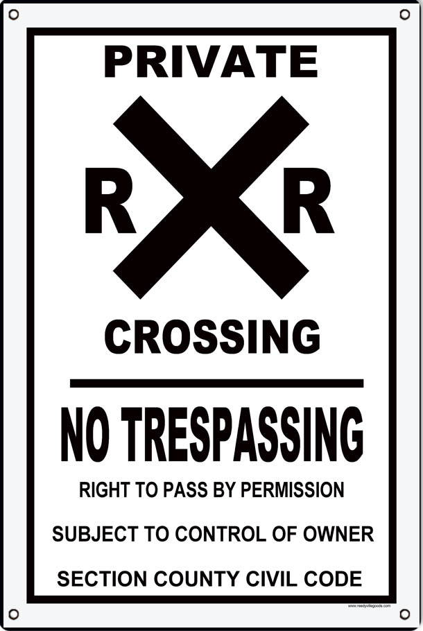 Private Railroad Crossing 12x18