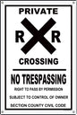 Private Railroad Crossing 12x18