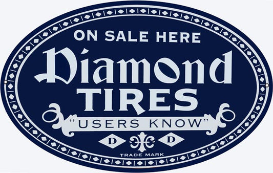 Diamond Tires Vintage Style Metal Sign 9 × 14