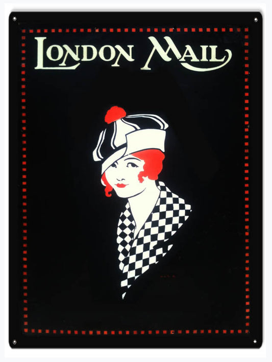 London Mail Vintage Style Metal Sign 9 × 12