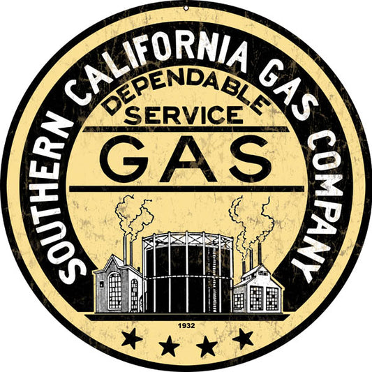 Southern California Gas Company Vintage Style Metal Sign 14 x 14