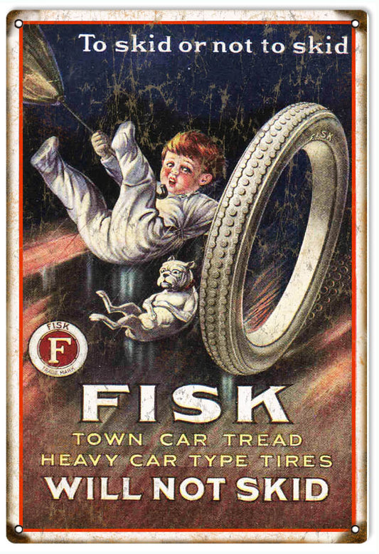 Fisk Tire Vintage Style Metal Sign 12 x 18