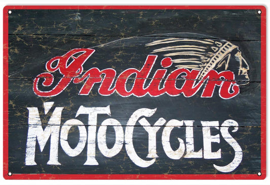 Indian MotoCycles Vintage Style Metal Sign 12 x 18