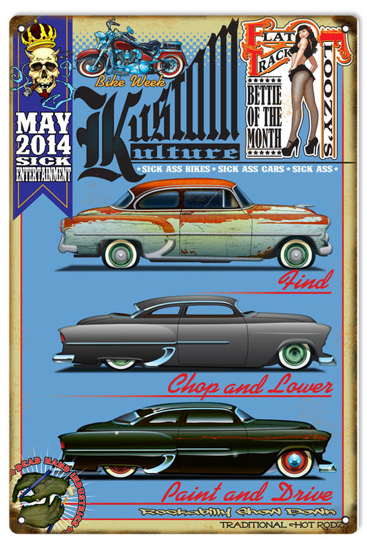 Custom Bike Week Kustom Kulture Vintage Style Metal Sign