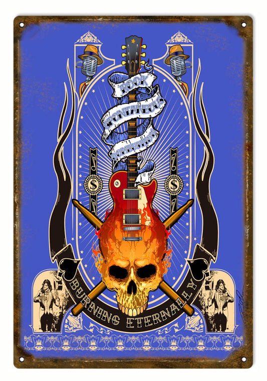 Custom Burning Eternally Vintage Style Metal Sign