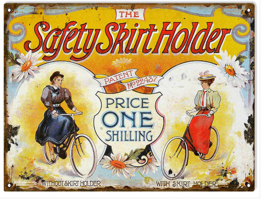One Shilling Bicycle Vintage Style Metal Sign 9 x 12