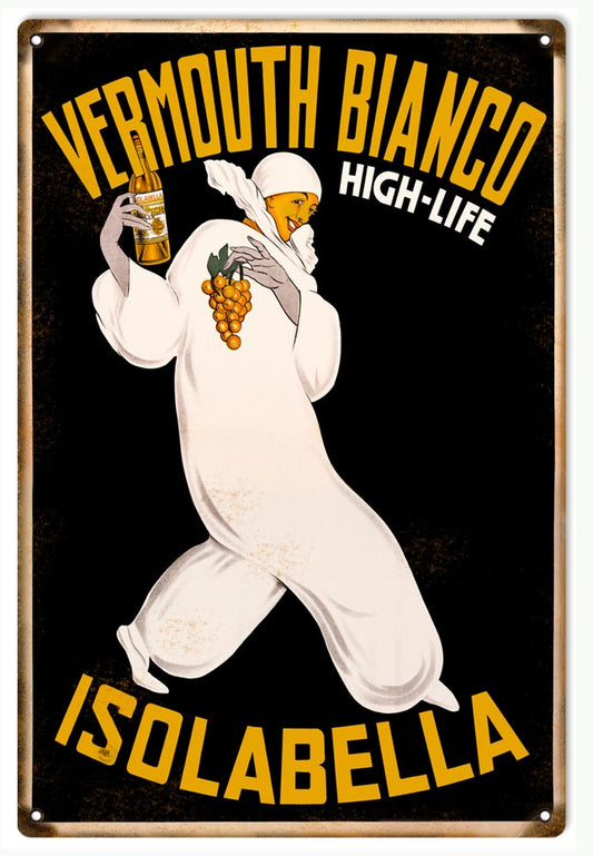 Vermouth Bianco Isobella Vintage Style Metal Sign 12 x 18
