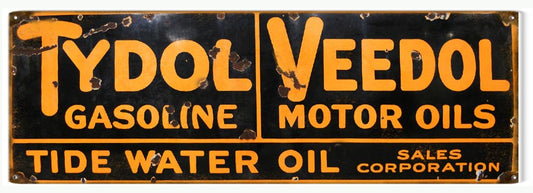 Tydol Veedol Tide Water Oil Vintage Style Metal Sign 6 × 18
