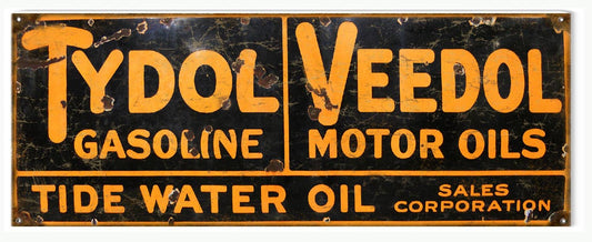 Tydol Veedol Motor Oil Vintage Style Metal Sign 8 × 24