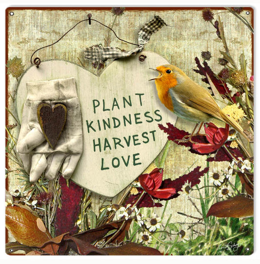 Plant Kindness Harvest Love Vintage Style Metal Sign 12 × 12