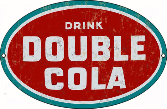 Drink Double Cola Vintage Style Metal Sign 9 × 14