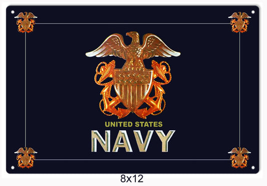 United State Navy Military Vintage Style Metal Sign 8 × 12