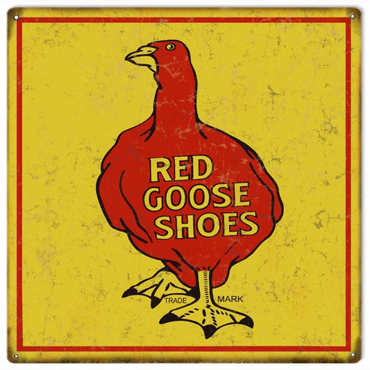Red Goose Shoes Vintage Style Metal Sign 12 × 12