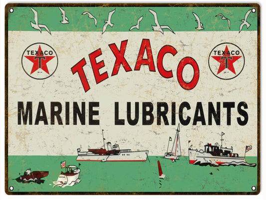 Texaco Marine Lubricant Vintage Style Metal Sign 9 × 12