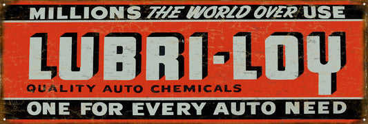 Lubri Loy Vintage Style Metal Sign 6 × 18