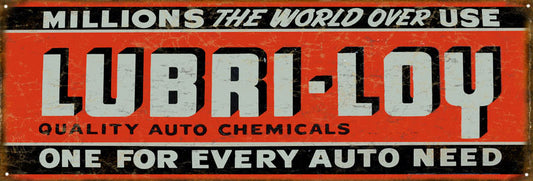 Lubri Loy Vintage Style Metal Sign 8 × 24