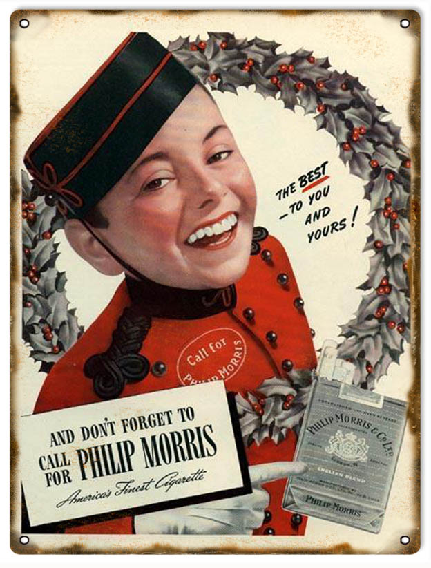 Christmas Philip Morris Cigarette 9×12