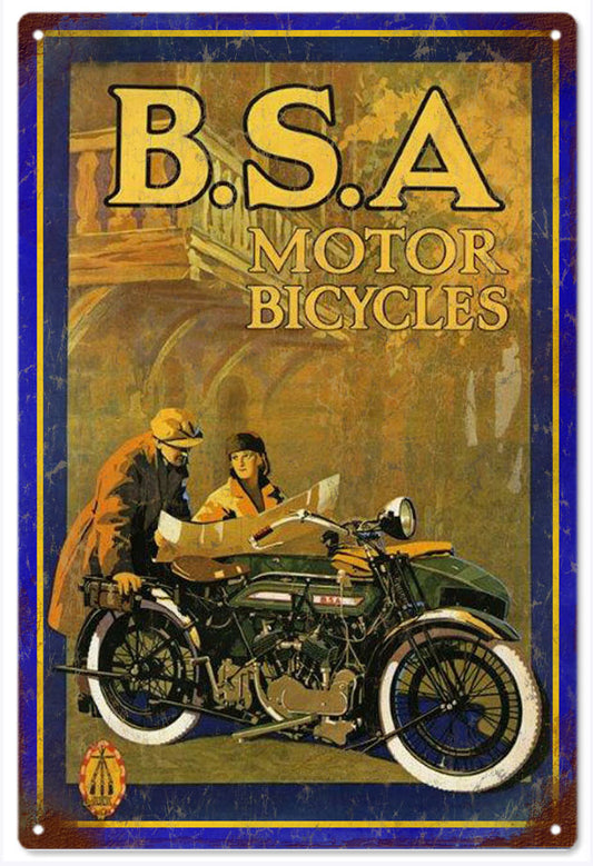 B.S.A. Motor Bicycle Motorcycle 12×18