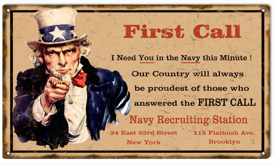 Uncle Sam Navy Recruiting 8×14