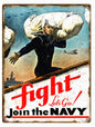 Fight Lets Go Navy 9×12
