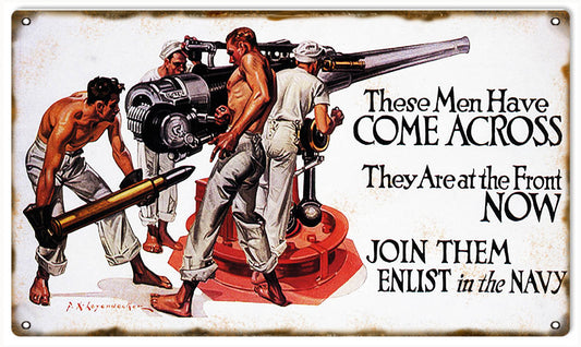 Enlist In The Navy Military Vintage Style Metal Sign 8 × 14