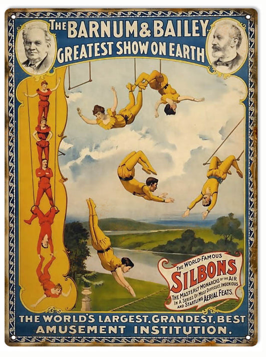 Silbons Barnum And Bailey Circus Vintage Style Metal Sign 9 × 12