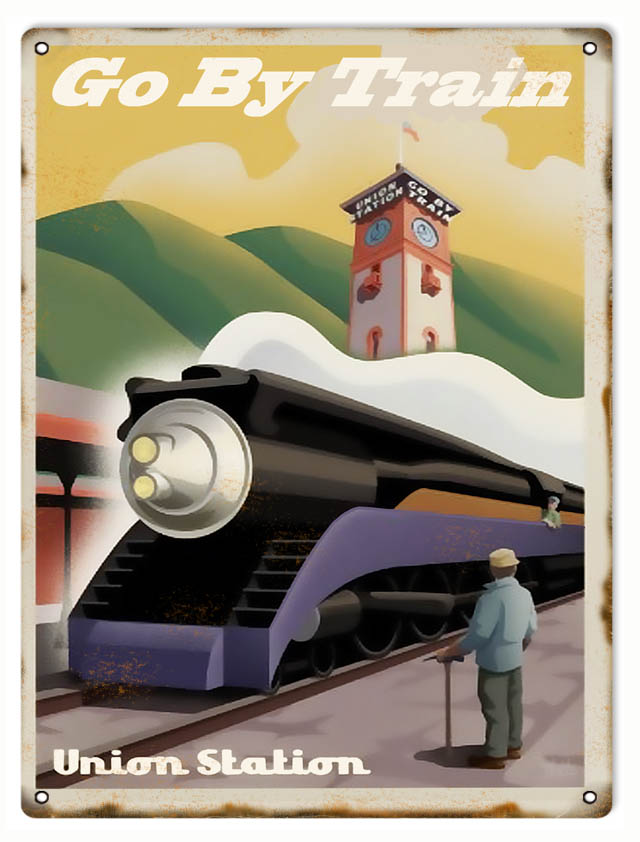 Union Station Railroad 9×12