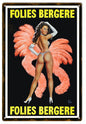 Folies Bergere Pin Up Girl 12x18