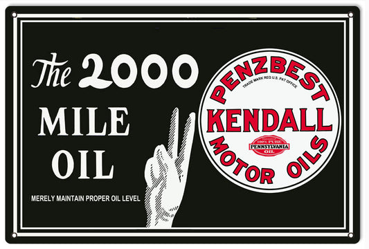 Penzbest Kendall Motor Oil Vintage Style Metal Sign 12 x 18