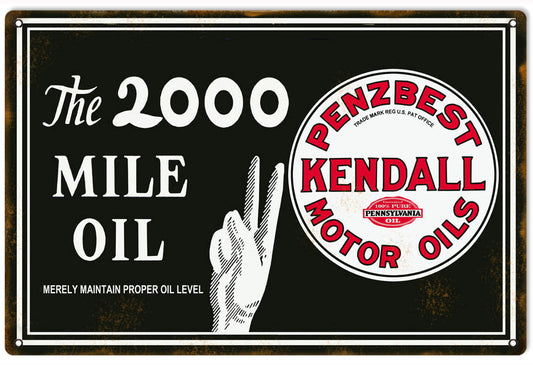 Kendall Motor Oil Vintage Style Metal Sign 12 x 18