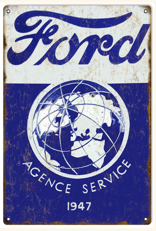 1947 Ford Service Vintage Style Metal Sign 12 x 18