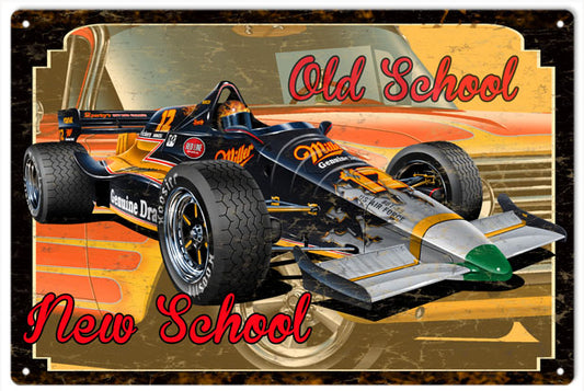 Old School New School Hot Rod Vintage Style Metal Sign 12 x 18
