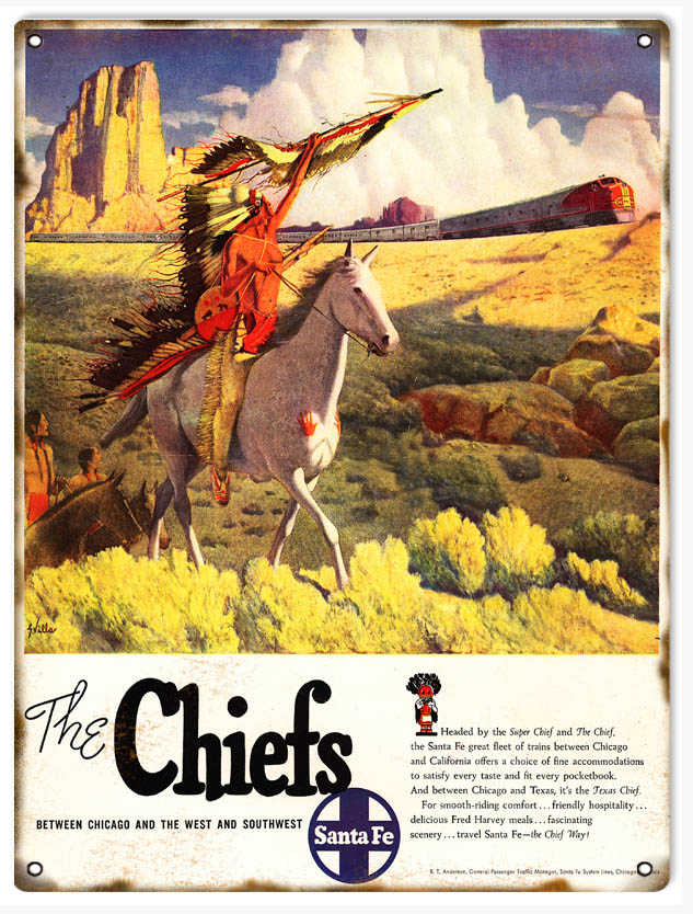 The Chiefs Santa Fe Railroad 9×12