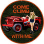 Red Climb With Me Jeep Pin Up Girl 14 x 14