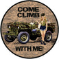 Climb With Me Jeep Pin Up Girl 14 x 14