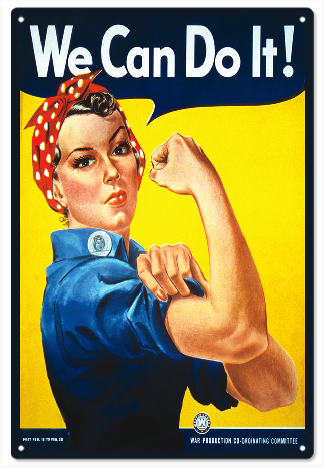 We Can Do It Patriotic Military 12x18