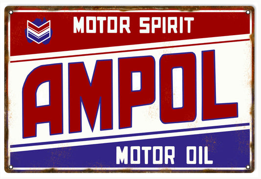 Ampol Motor Oil Vintage Style Metal Sign 12 x 18