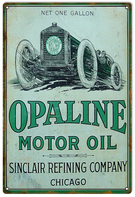 Opaline Chicago Motor Oil Vintage Style Metal Sign 12 x 18