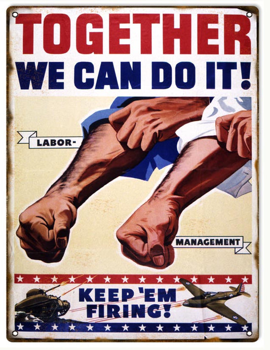 Keep Em Firing Military Vintage Style Metal Sign 9 × 12